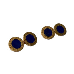 BULGARI cufflinks in yellow gold and Lapis lazuli