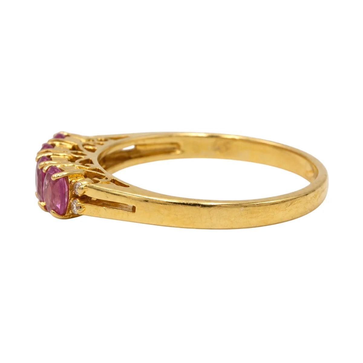 Yellow Gold Wedding Band with Sapphires and Diamonds