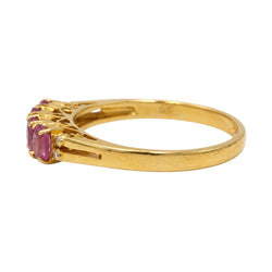Yellow Gold Wedding Band with Sapphires and Diamonds
