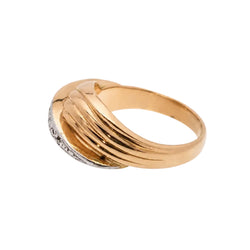 "Dôme" Ring in White Gold, Rose Gold, and Diamonds