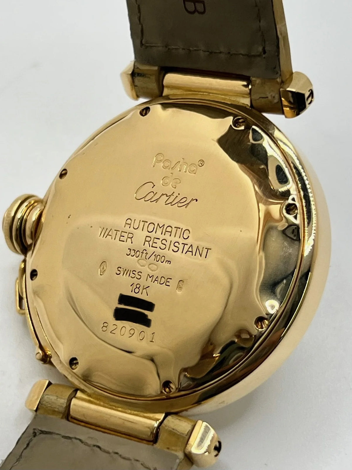 CARTIER "Pasha" watch in yellow gold, rose gold, leather, and diamonds