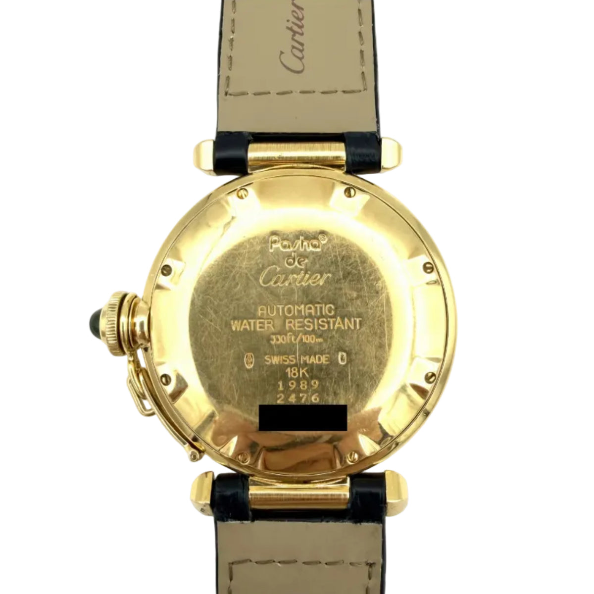 CARTIER "Pasha" Watch in Yellow Gold and Leather