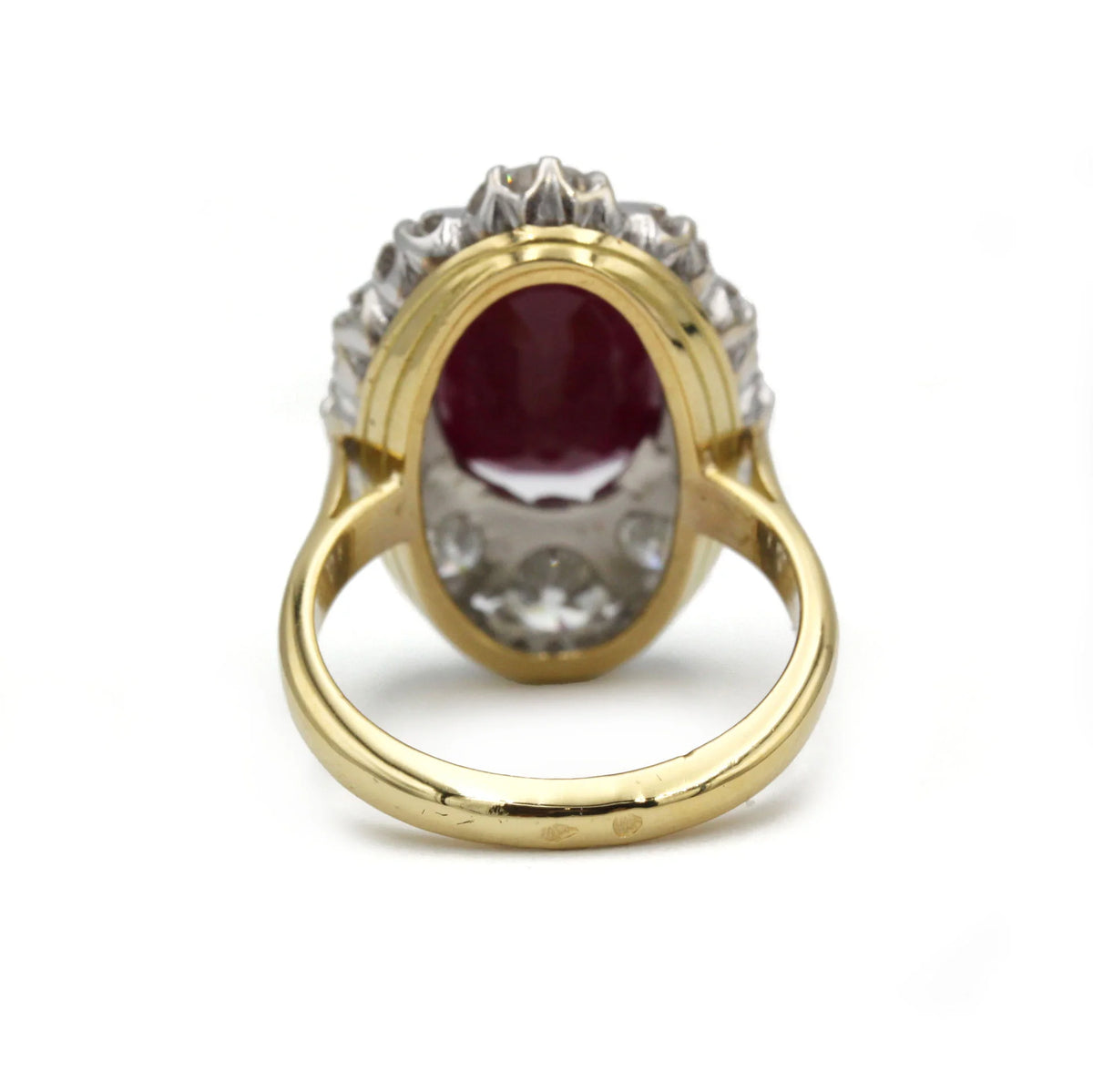Marguerite Ring in Yellow Gold, Rubies, and Diamonds