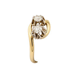 "Toi & Moi" Ring in White gold, Yellow gold, and Diamonds