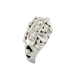 White Gold and Diamond Dome Ring