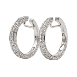 White gold and Diamond Hoop Earrings