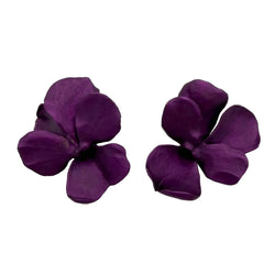 JAR "Pansy" Clip-On Earrings in Yellow Gold and Aluminum