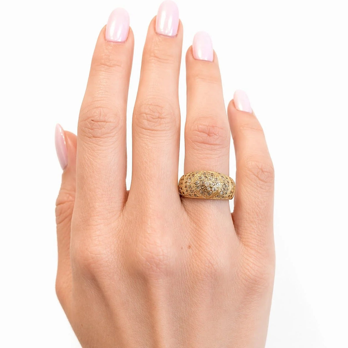 Yellow Gold and Diamond Dome Ring