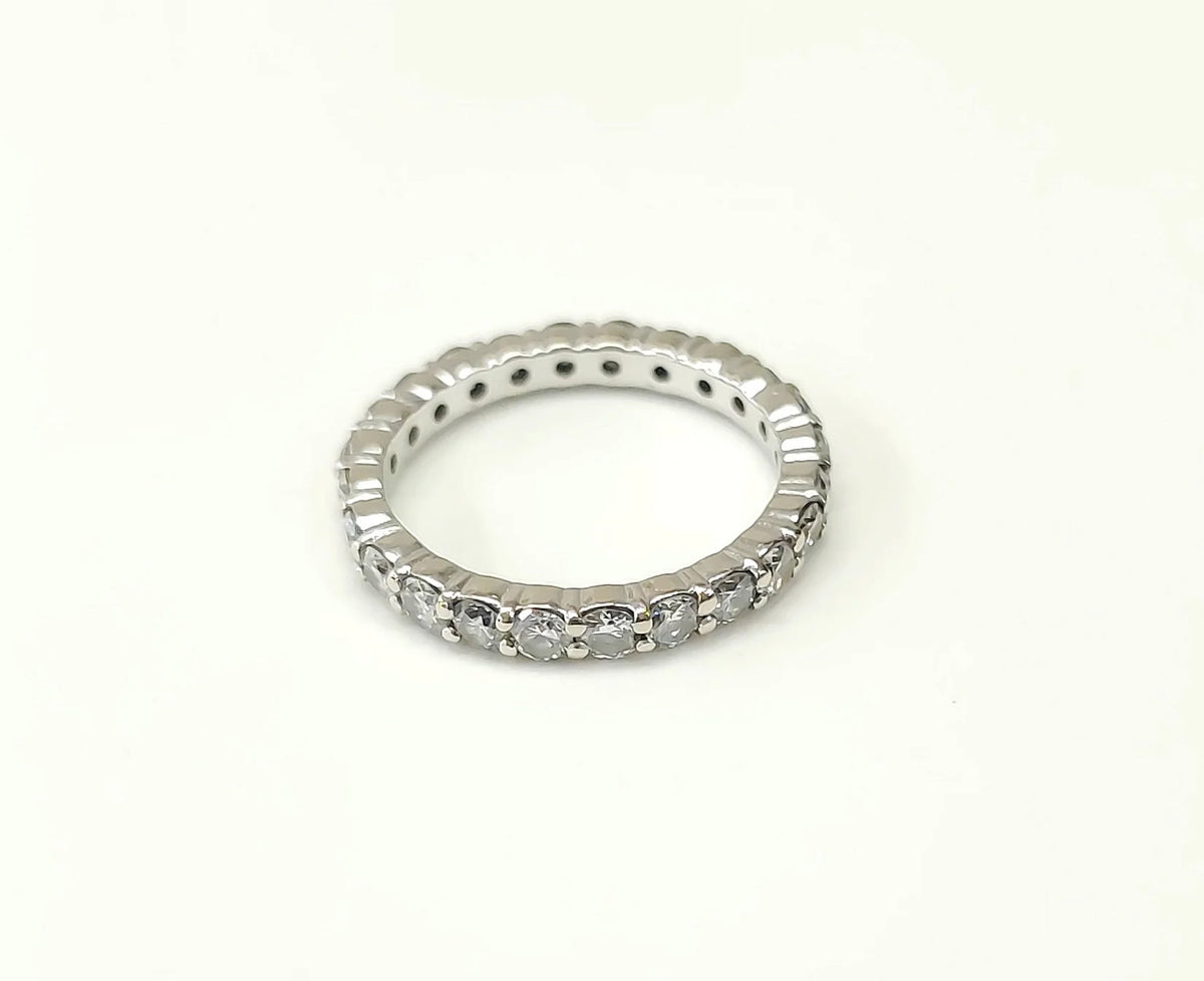 White Gold and Diamond Wedding Band