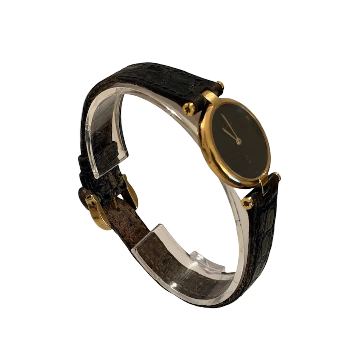 CARTIER "Must Vendôme" Watch in Vermeil and Leather