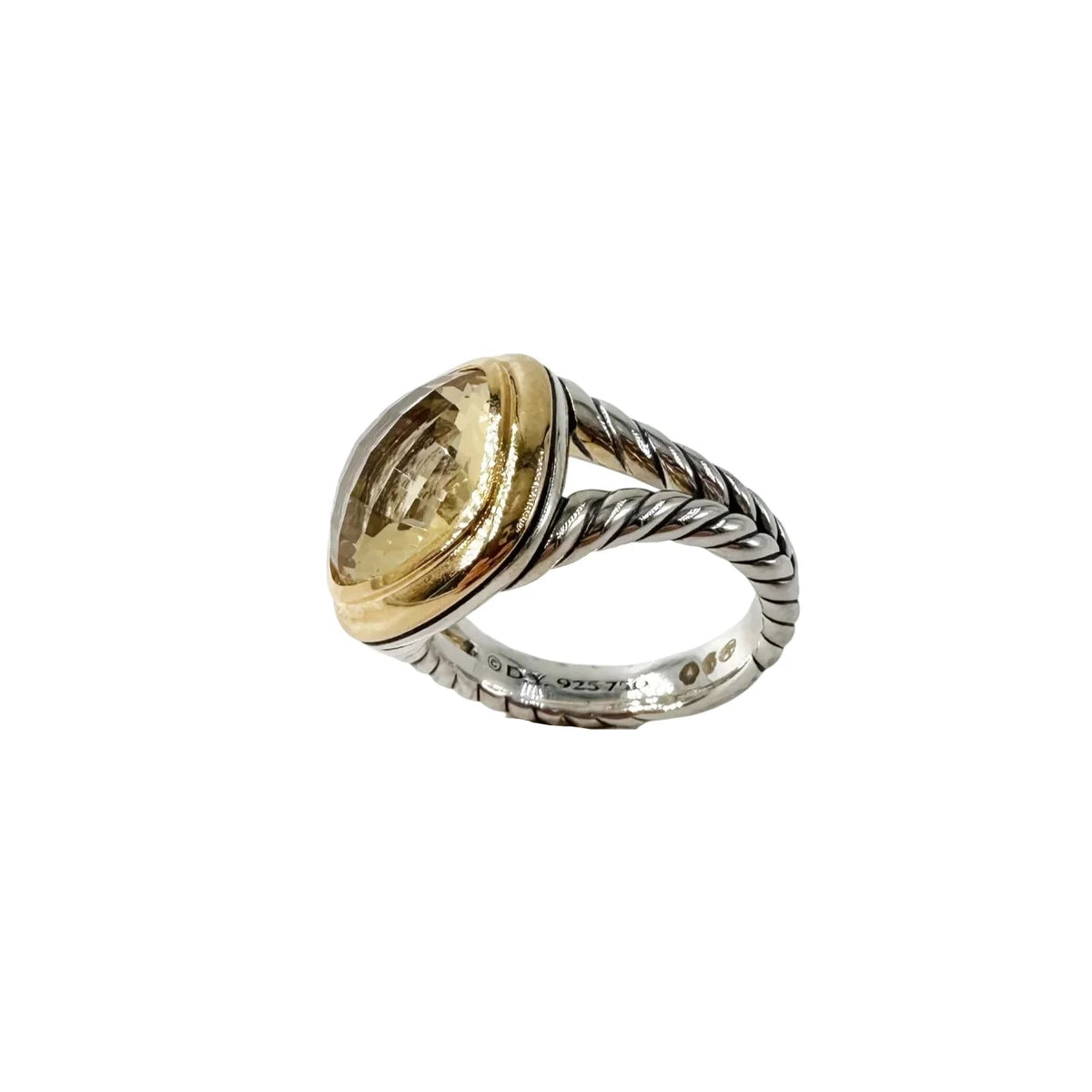 DAVID YURMAN "Albion" Ring in Silver, Yellow Gold, and Citrine