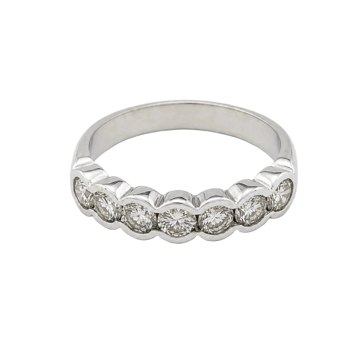 White Gold and Diamond Wedding Band