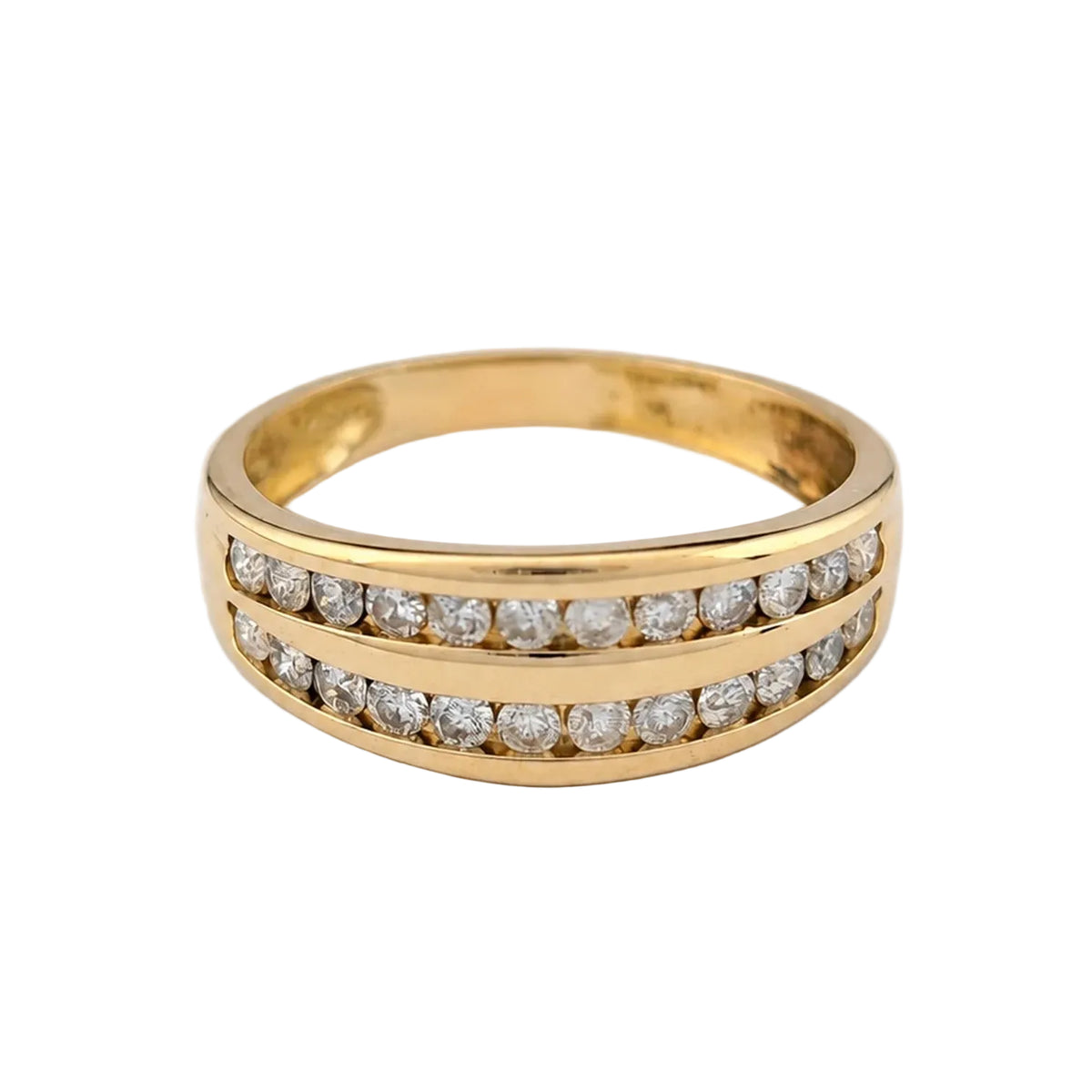 Yellow Gold and Diamond Wedding Band