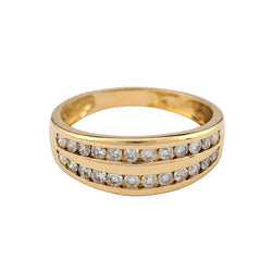 Yellow Gold and Diamond Wedding Band