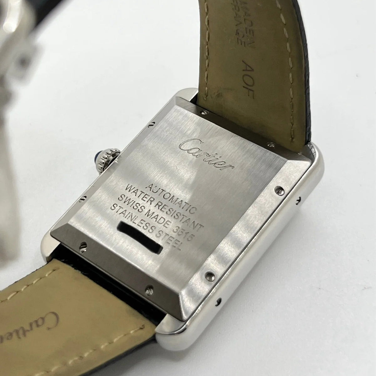 CARTIER "Tank Solo XL" Watch in Steel and Leather