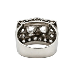 Tank Ring in White Gold and Diamonds