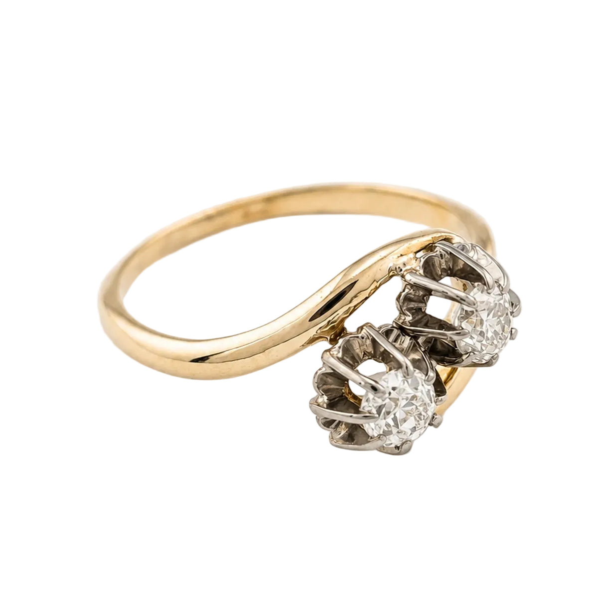 "Toi & Moi" Ring in White gold, Yellow gold, and Diamonds