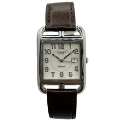 HERMÈS "Cape Cod" Watch in Stainless Steel and Leather