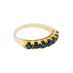 Yellow Gold Wedding Band with Sapphires