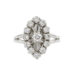 Marquise Ring in White Gold and Diamonds