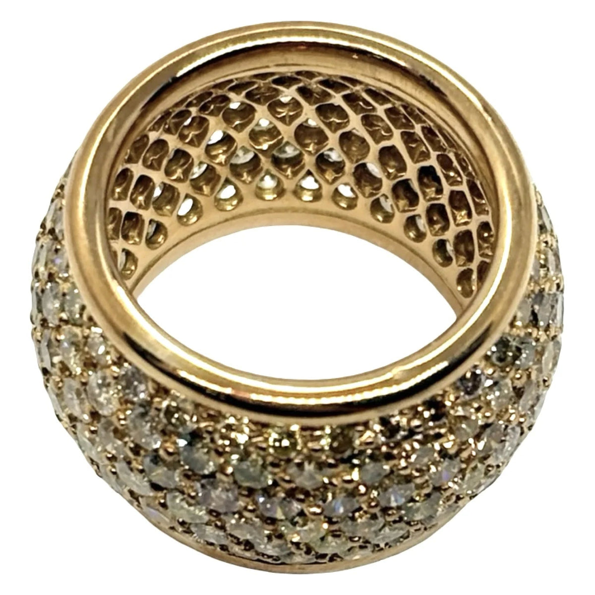 Bague Dôme en or jaune et diamants