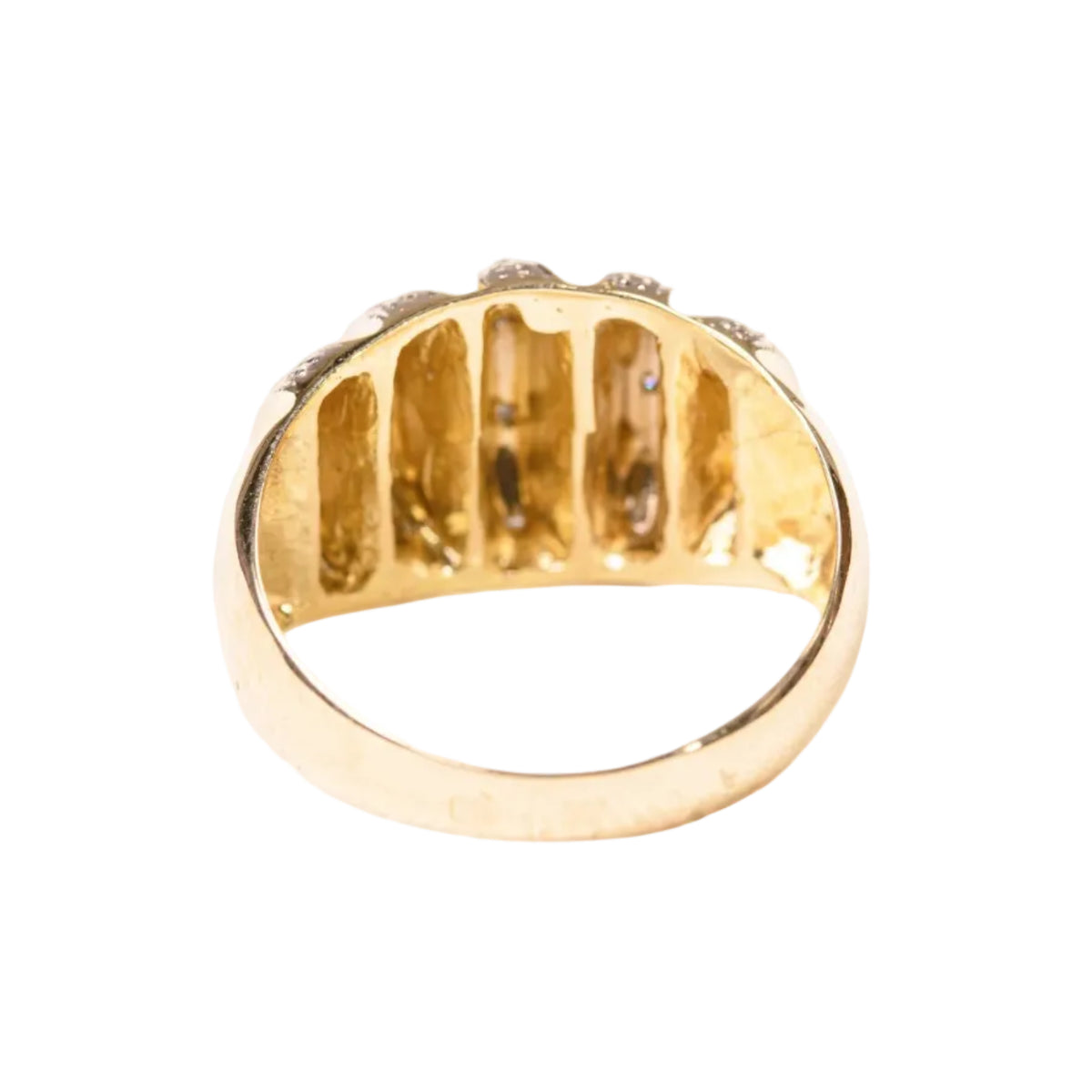 "Dôme" Ring in Yellow Gold, Platinum, and Diamonds