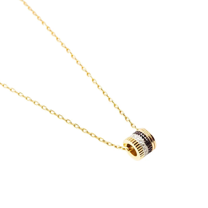 BOUCHERON "Quatre" Pendant Necklace in yellow gold, rose gold, white gold, PVD, and diamonds