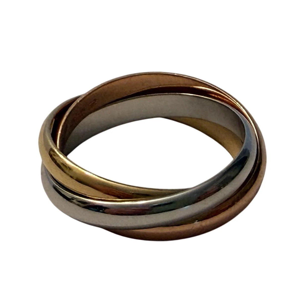 CARTIER "Trinity" Wedding band in white gold, yellow gold, and rose gold
