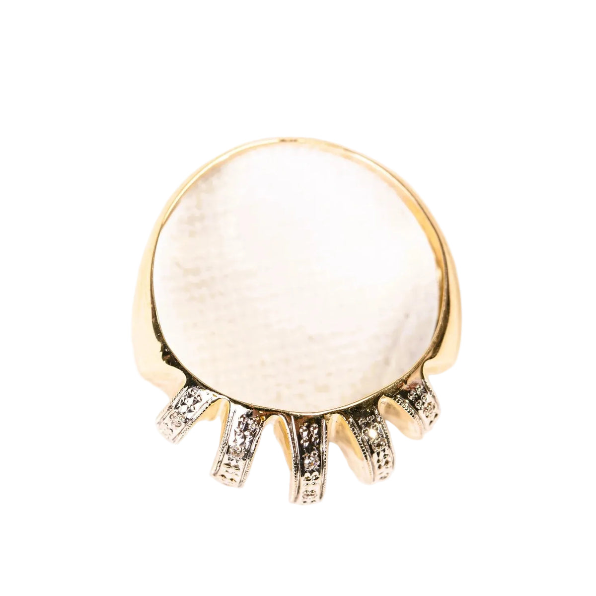"Dôme" Ring in Yellow Gold, Platinum, and Diamonds