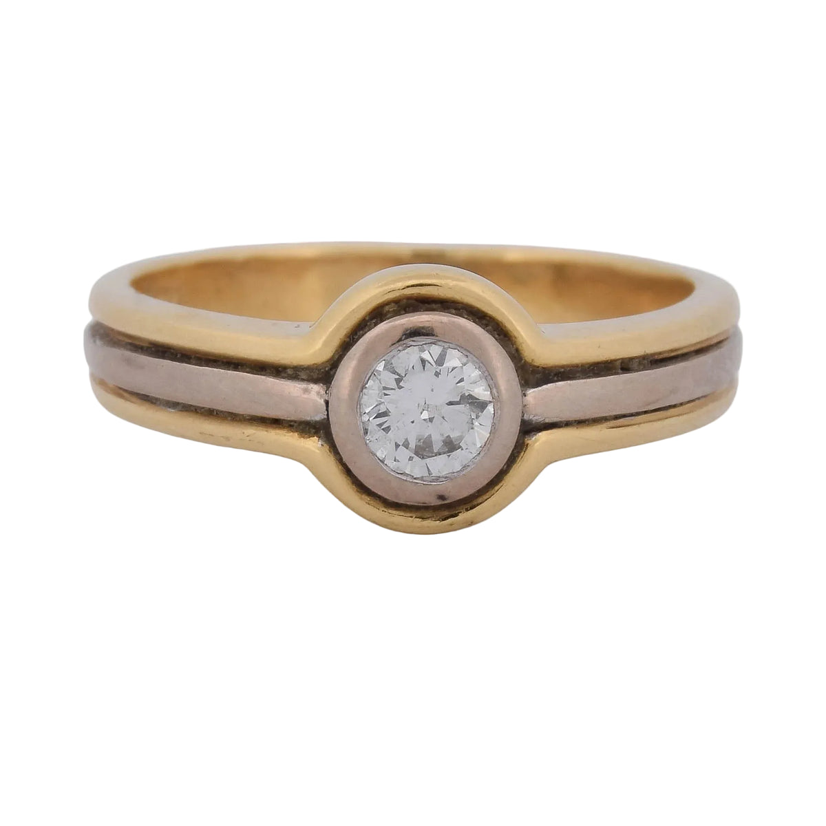 Solitaire Ring in Yellow gold, Rose gold, and Diamond