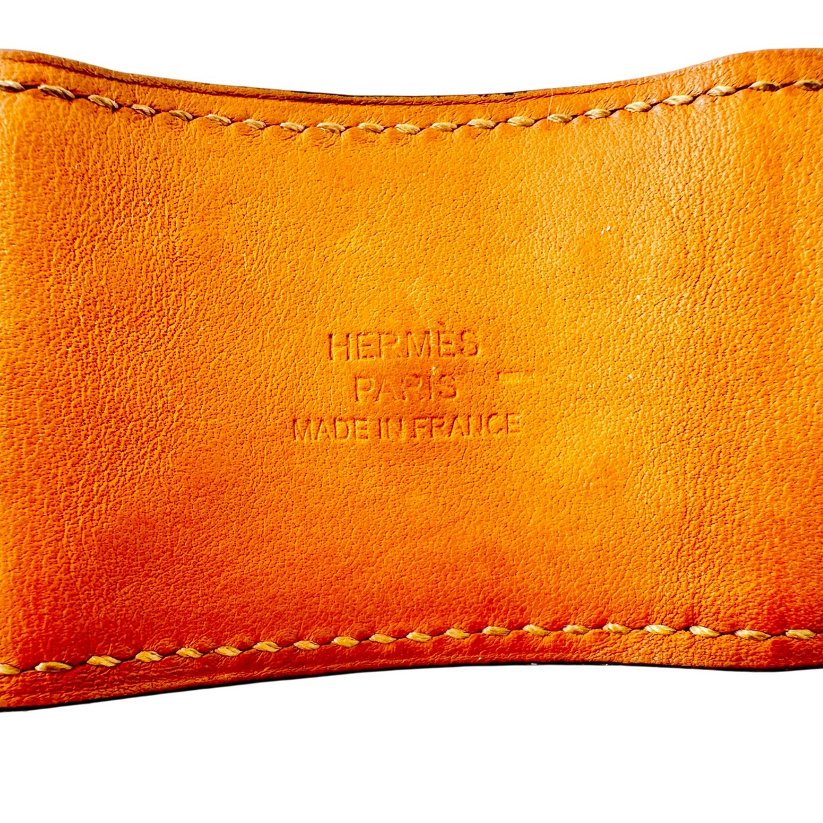 HERMÈS "Dog Collar" Leather and Steel Cuff Bracelet