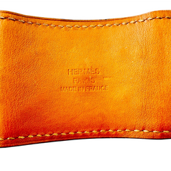 HERMÈS "Dog Collar" Leather and Steel Cuff Bracelet