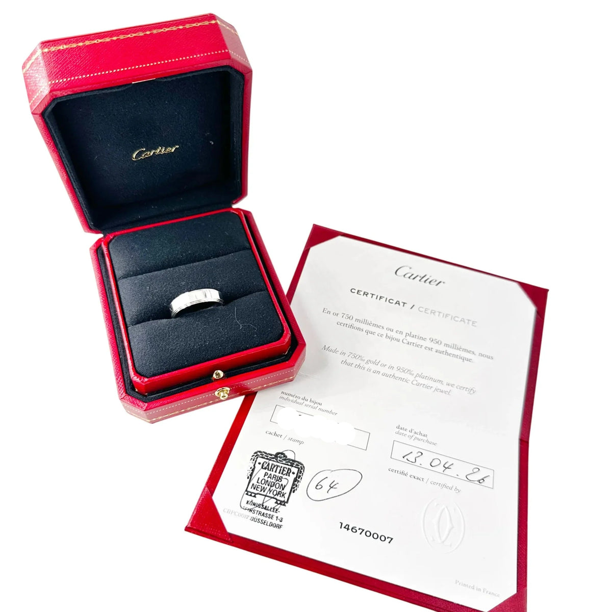 CARTIER "Cartier d'Amour" Wedding Band in Platinum