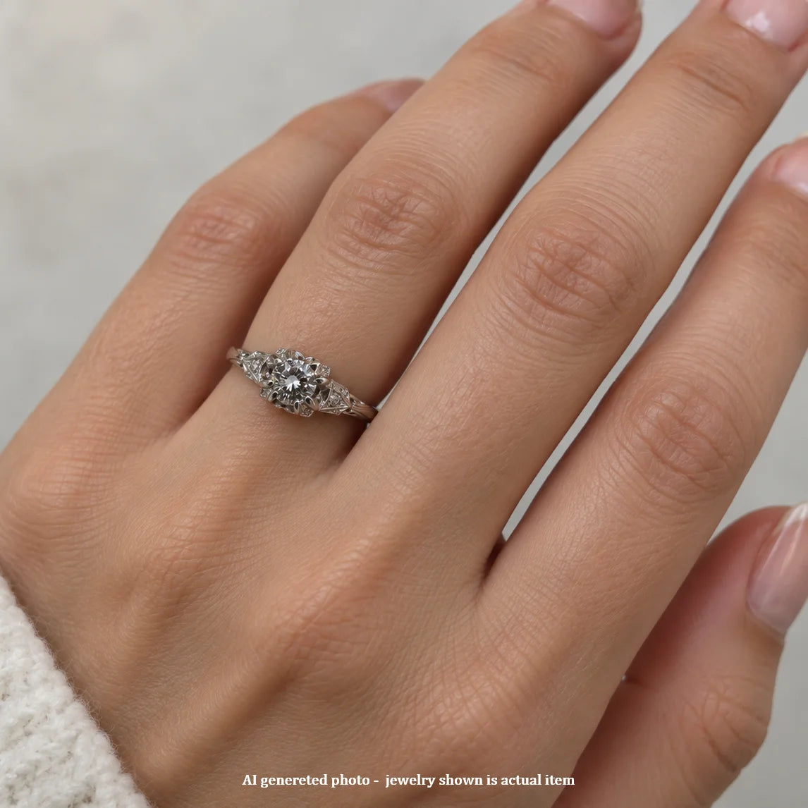 Platinum and Diamond Solitaire Ring