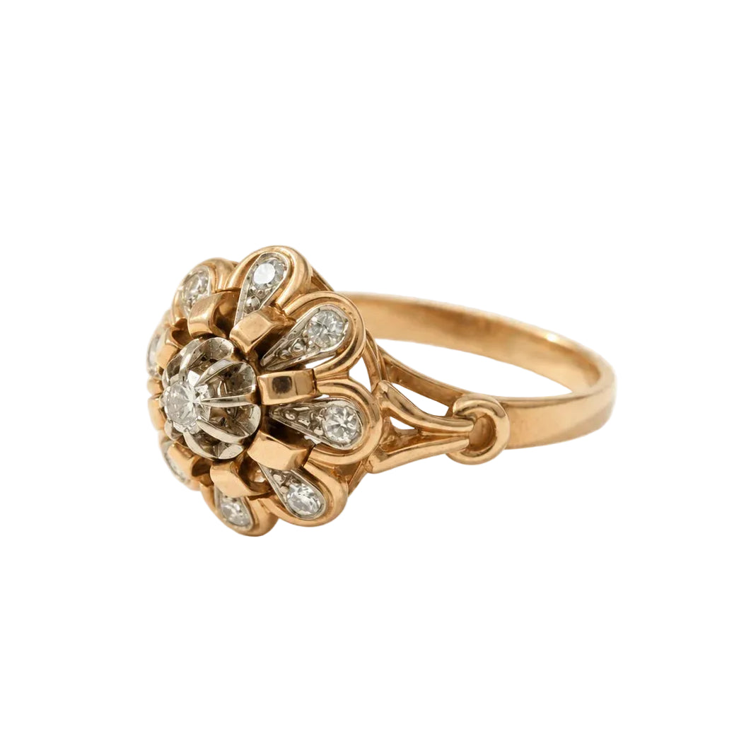 Marguerite Ring in Rose Gold and Diamonds
