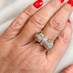 Yellow Gold and Diamond Tank Ring