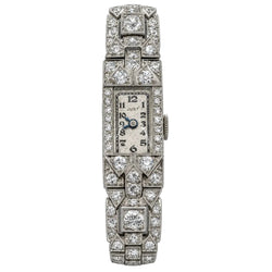 Montre Art Déco en platine et diamants