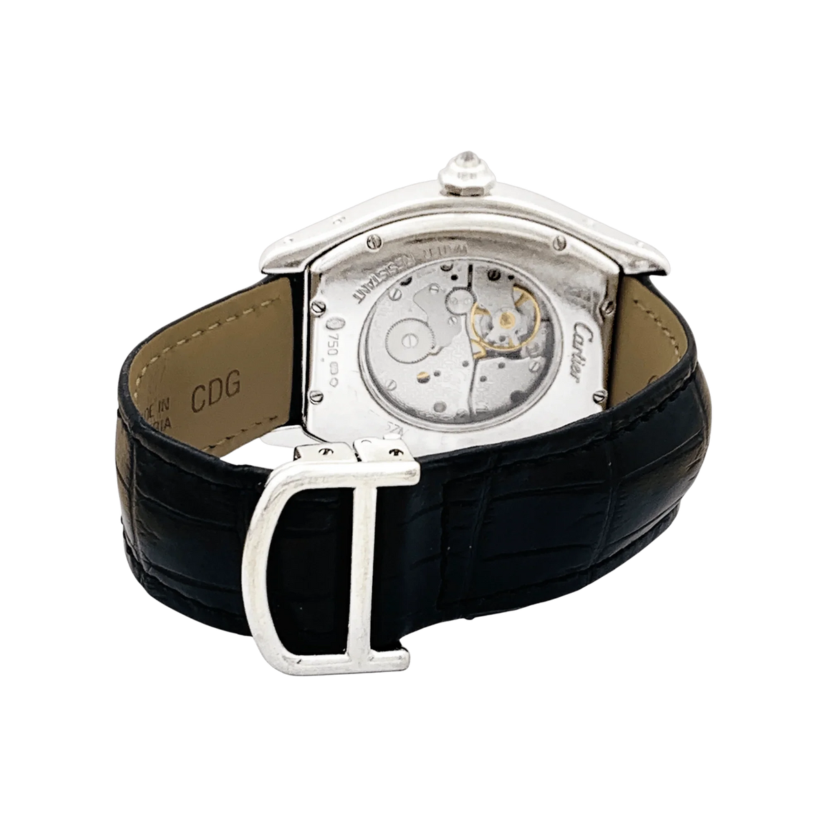 CARTIER "Tortue" Watch in White Gold and Diamonds