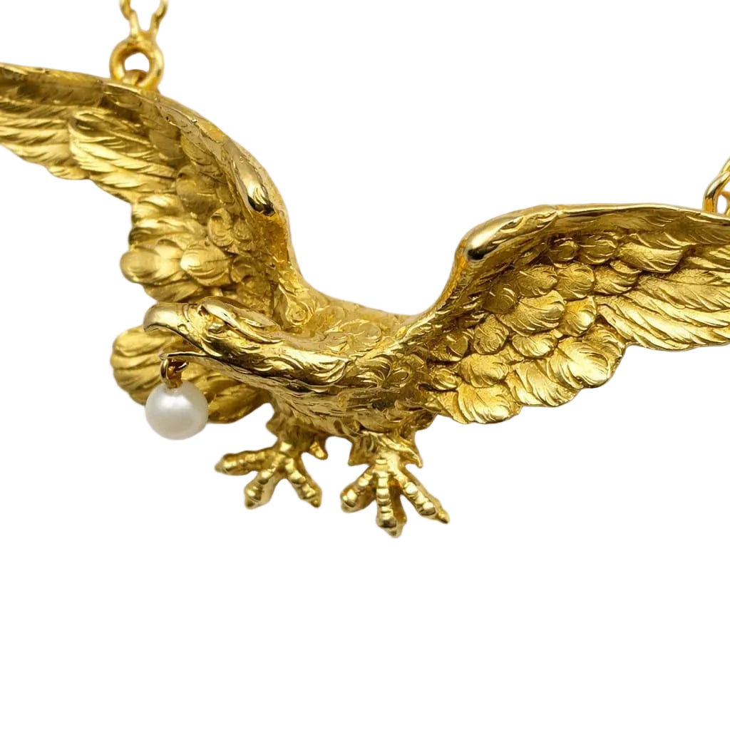 Yellow Gold and Pearl Pendant Necklace