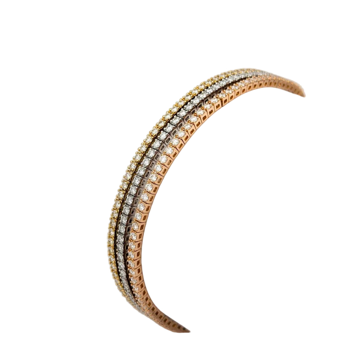 "Ligne" Bracelet in White Gold, Yellow Gold, Rose Gold, and Diamonds