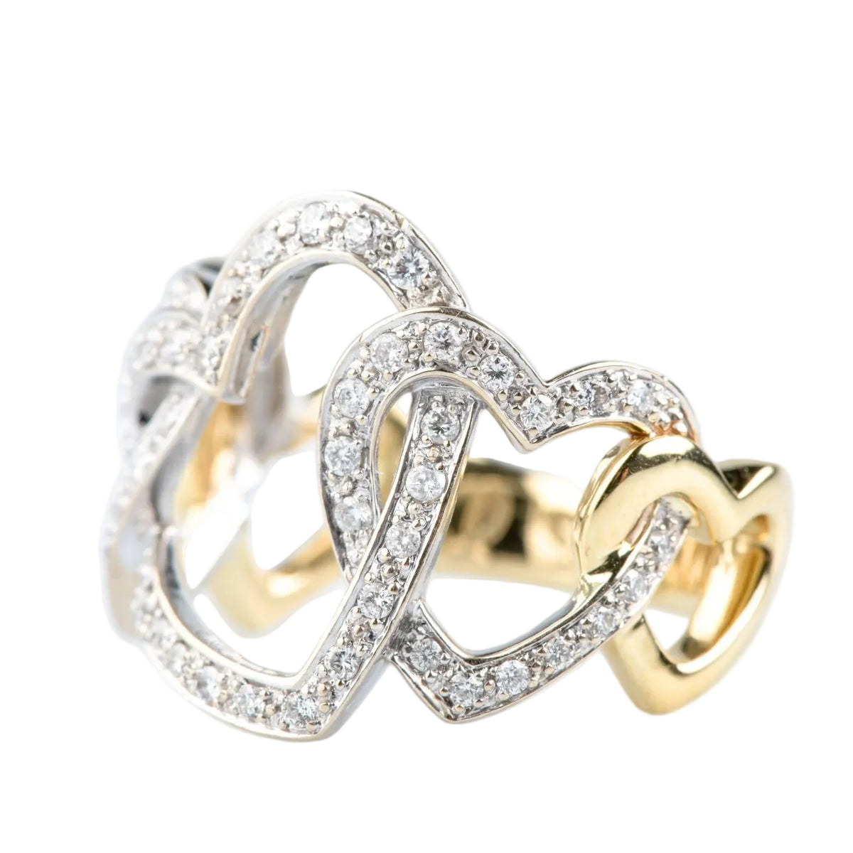 Yellow Gold and Diamond Pave Ring