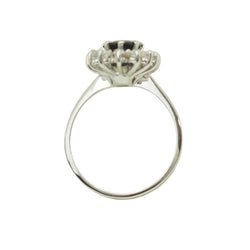 Marguerite Ring in White Gold, Sapphire, and Diamonds