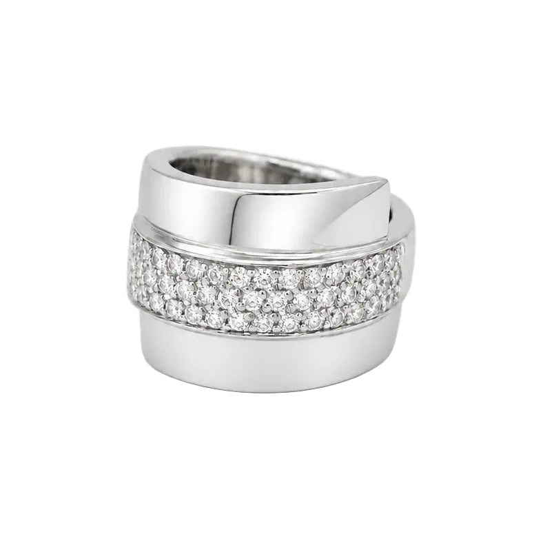 Bague Bandeau en or blanc et diamants