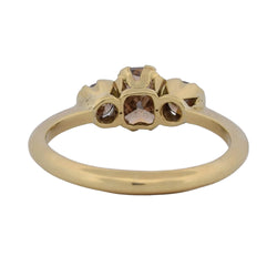 Trilogy Ring in Yellow Gold and Diamonds