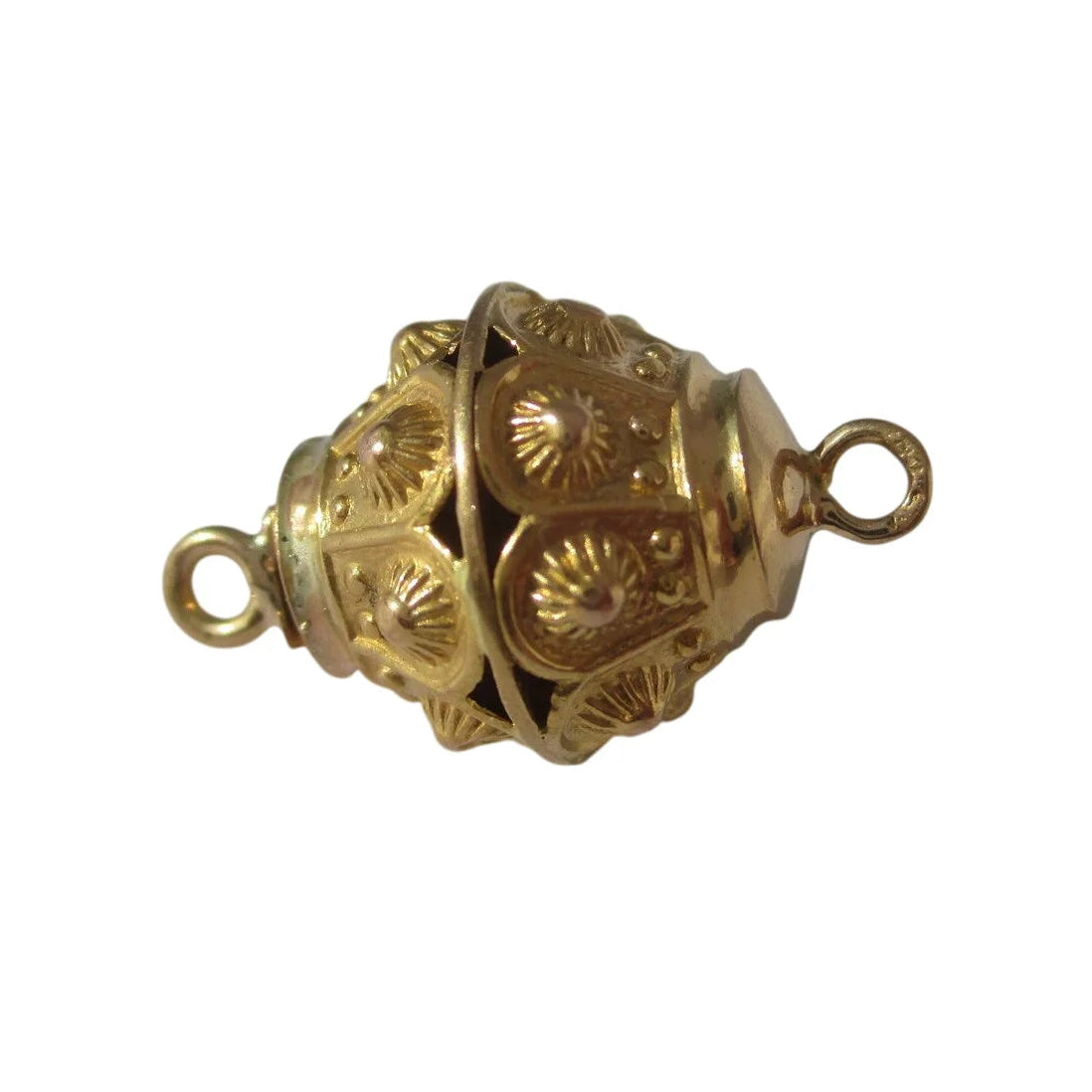 Rare antique Cannetille rose gold sphere pendant clasp