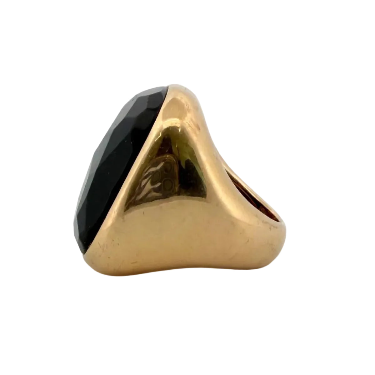 POMELLATO "Victoria" Cocktail Ring in yellow gold and jet