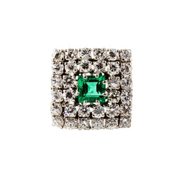 Entourage Ring in Platinum, Emerald, and Diamonds