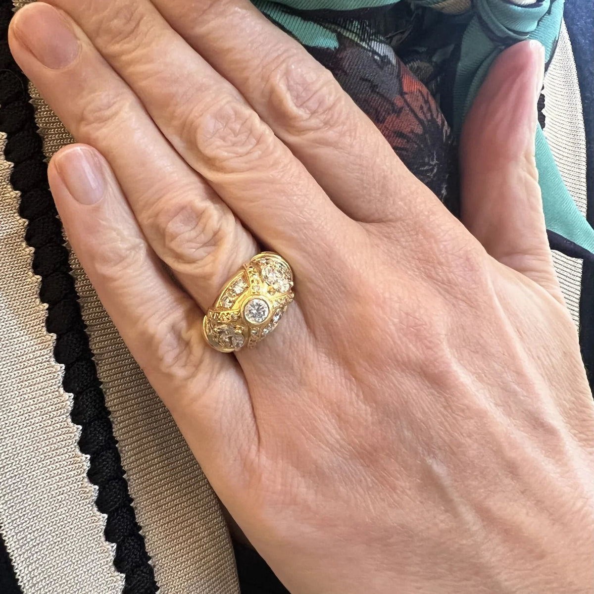 Yellow Gold and Diamond Dome Ring