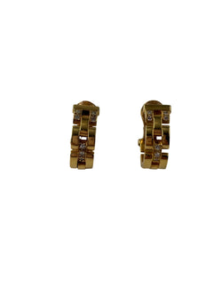 CARTIER Panther Link Earrings in Yellow Gold and Diamonds