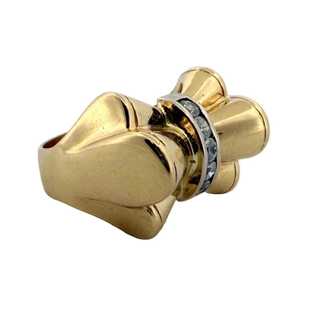 Yellow Gold and Diamond Tank Ring